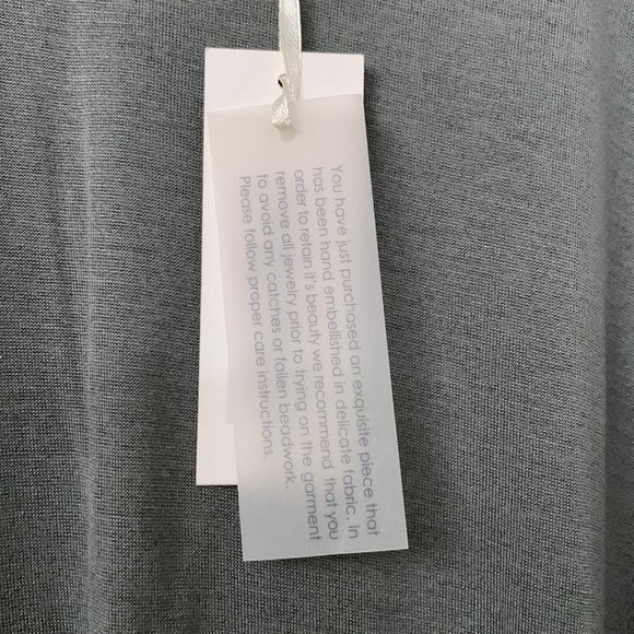 Gold Hawk Grey Silk, Lace, and Bamboo Top Size L NWT - Picture 8 of 8